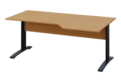 EZK 18 - 186 stůl kancelářský, rohový, pravý, kovová podnož černá, deska 18 mm, široký 1800 mm, buk Royal